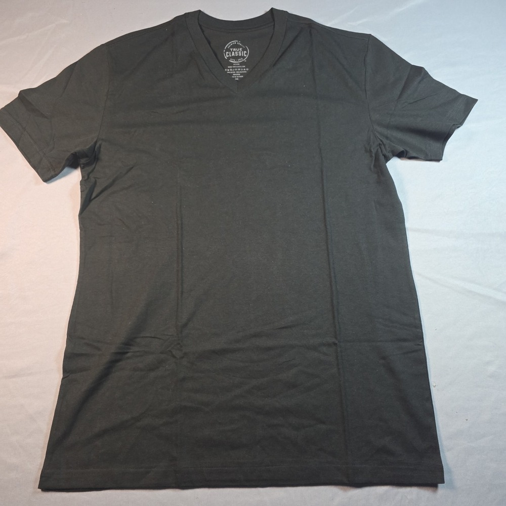 True Classic  V NECK Tee T Shirt Men's BLACK MEDIUM M